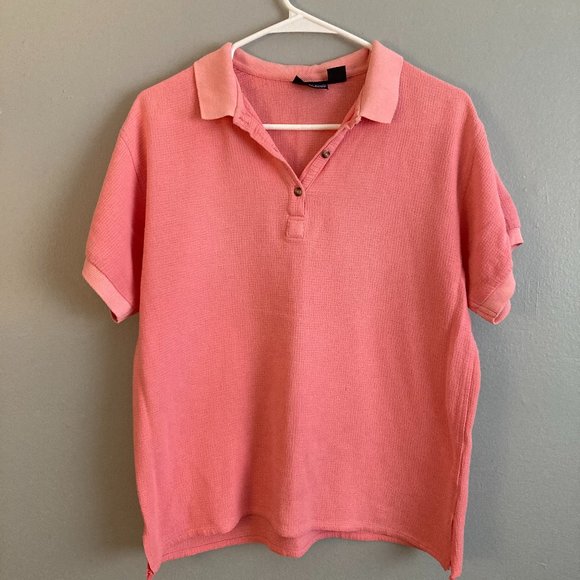 Patagonia Vintage Women’s Polo Shirt Pink 100% Cotton Size 12 Made In Hong Kong - Picture 1 of 6